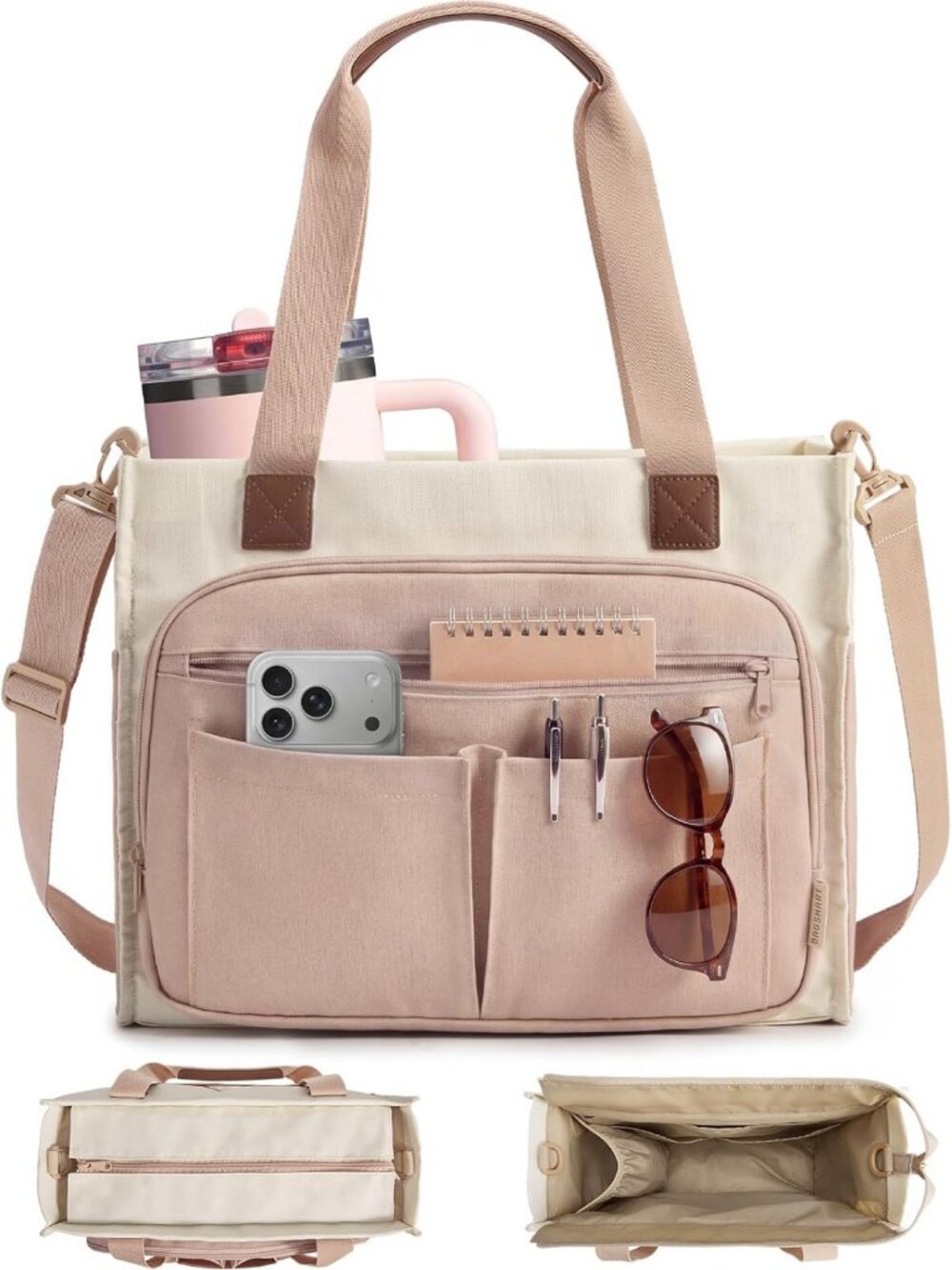 Stylish Canvas Tote Bag for Women | Small Zipper Work Bag | Versatile Everyday